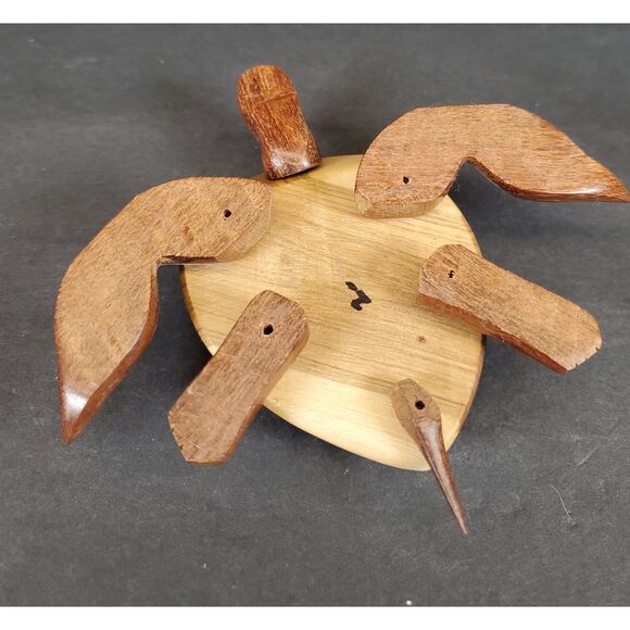 Hand-Carved Wooden Turtle Figurine 3.5″×3.5″ Rustic Wood Decor - Picture 5 of 5